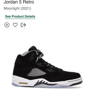 Jordan 5 Retro Oreo Moonlight. Size Boys 5Y. Nike.